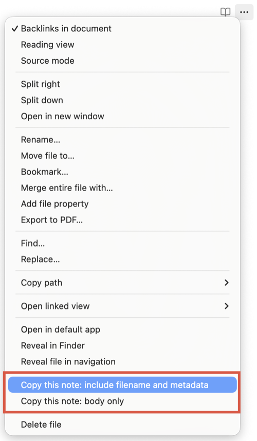 Desktop context menu